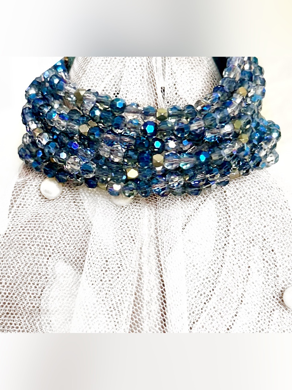 Blue Beaded Multi-Strand Women’s Bracelet
